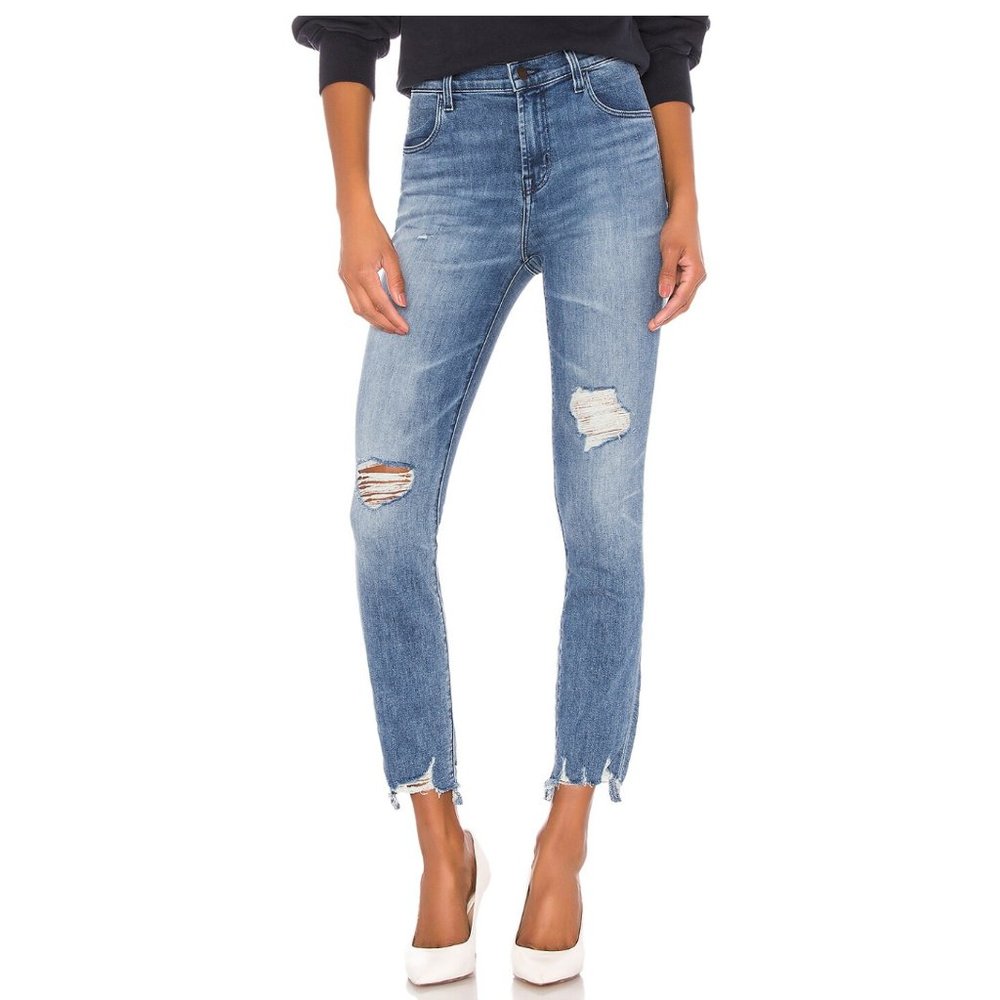 J Brand Alana High Rise Crop Skinny - Size 24 - Color: Fix Up Destruct